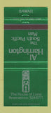 Matchbook Cover - Al Harrington House of Lono Tiki Hawaii 30 Strike