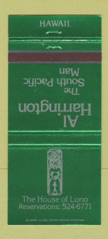 Matchbook Cover - Al Harrington House of Lono Tiki Hawaii 30 Strike