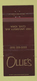 Matchbook Cover - Ollie's Clive IA 30 Strike