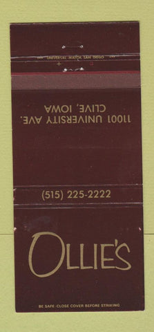 Matchbook Cover - Ollie's Clive IA 30 Strike