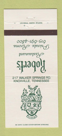 Matchbook Cover - Robert's Restaurant Knoxville TN 30 Strike