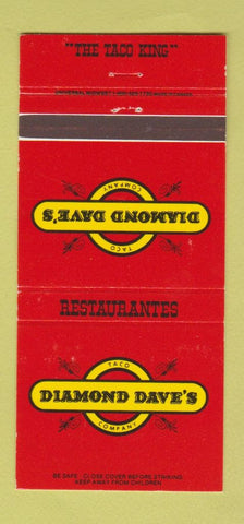 Matchbook Cover - Diamond Dave's Tacos Iowa City IA 30 Strike