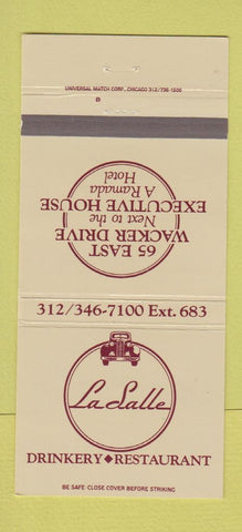 Matchbook Cover - LaSalle Drinkery Restaurant Chicago IL 30 Strike