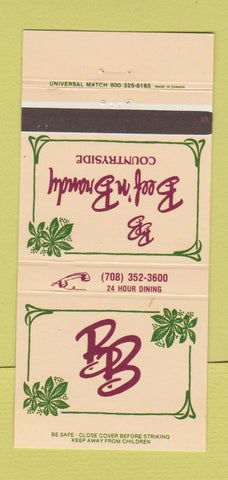 Matchbook Cover - Beef n Brandy Countryside IL 30 Strike