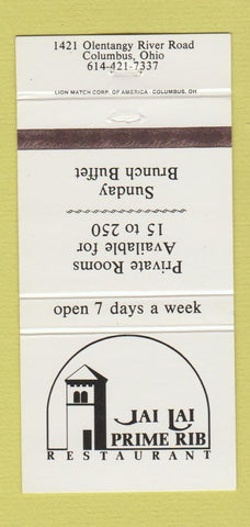 Matchbook Cover - Jai Lai Prime Rib Columbus OH 30 Strike