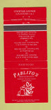 Matchbook Cover Pablito's Restaurants Mexican Hayward San Francisco CA 30 Strike