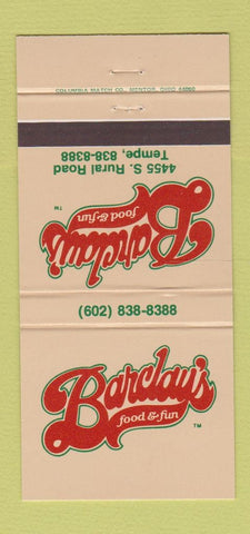Matchbook Cover - Barclay's Restaurant Tempe AZ 30 Strike