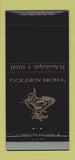 Matchbook Cover - Golden Bowl 30 Strike