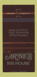Matchbook Cover - Arne's Rib House Brunswick OH 30 Strike