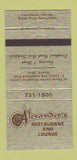 Matchbook Cover - Alexander's Restaurant Lounge Euclid OH 30 Strike