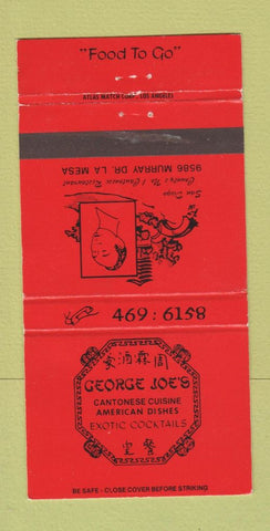Matchbook Cover - George Joe's Chinese La Mesa CA 30 Strike