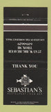 Matchbook Cover - Sebastian's Restaurant Troy MI 30 Strike