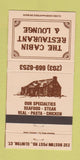 Matchbook Cover - Cabin Restaurant Lounge Clinton CT 30 Strike