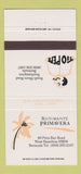 Matchbook Cover - Ristorante Primavera West Hamilton Bermuda 30 Strike
