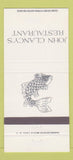 Matchbook Cover - John Clancy's Resaturant New York City 30 Strike