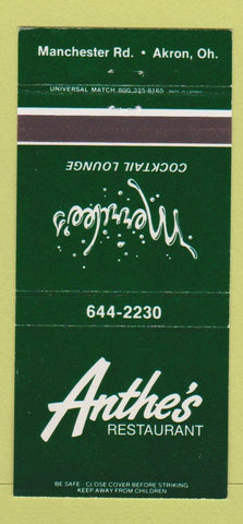Matchbook Cover - Merrilee's Anthe's Restaurant Akron OH 30 Strike