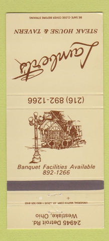 Matchbook Cover - Lambert's Steak House Westlake OH 30 Strike