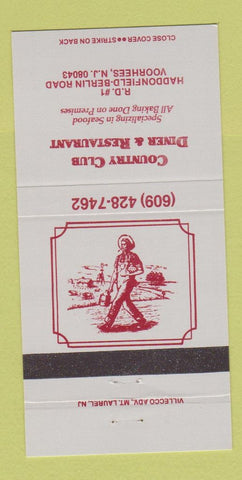 Matchbook Cover - Country Club Diner Restaurant Voorhees NJ 30 Strike