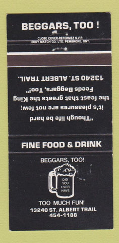 Matchbook Cover - Beggar Too! St Albert Trail 30 Strike