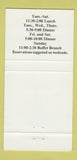 Matchbook Cover - Spread Eagle Tavern Hanoverton OH 30 Strike