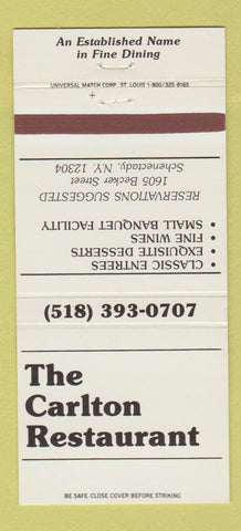 Matchbook Cover - Carlton Restaurant Schenectady NY 30 Strike