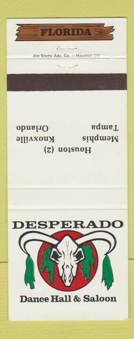 Matchbook Cover Desperado Dance Hall Tampa Orlando FL Houston Memphis 30 Strike