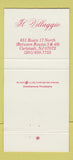 Matchbook Cover - Il Villaggio Carlstadt NY 30 Strike