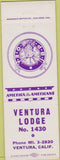 Matchbook Cover - Matchbook Cover Elks Club Ventura CA backwards?