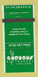 Matchbook Cover - Gordon's Restaurant Cafe Lounge 30 Strike