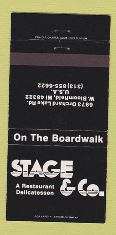 Matchbook Cover - Stage Deli Restaurant West Bloomfield MI 30 Strike