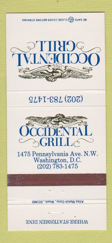 Matchbook Cover - Occidental Grill Washington DC 30 Strike