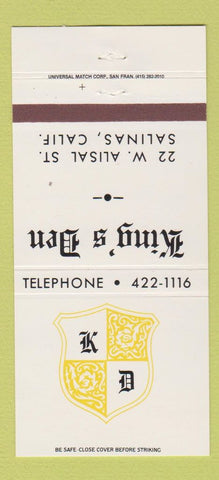 Matchbook Cover - King's Den Salinas CA 30 Strike