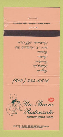 Matchbook Cover - Un Bacio Ristorante Italian Scottsdale AZ #2 30 Strike