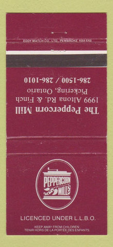Matchbook Cover - Peppercorn Mill Pickering ON 30 Strike