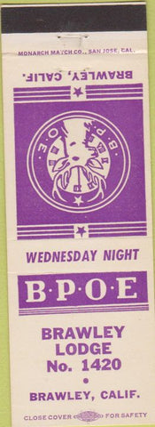 Matchbook Cover - Matchbook Cover Elks Club Brawley CA