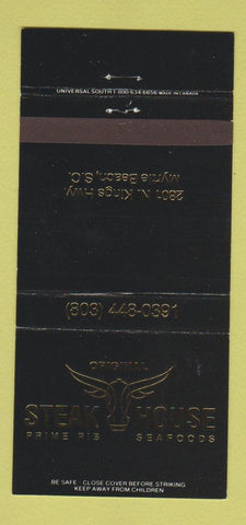 Matchbook Cover - Steak House Restaurant Myrtle Beach SC 30 Strike