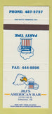 Matchbook Cover - Jrj's America Bar Edmonton AB 30 Strike