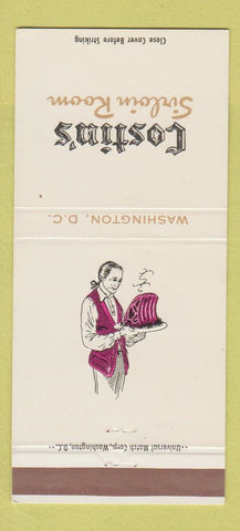 Matchbook Cover - Costin's Sirloin Room Washington DC 30 Strike