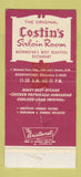 Matchbook Cover - Costin's Sirloin Room Washington DC 30 Strike