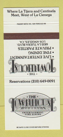 Matchbook Cover - The Townhouse Restaurant Los Angeles CA 30 Strike