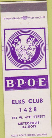 Matchbook Cover - Matchbook Cover Elks Club Metropolis IL