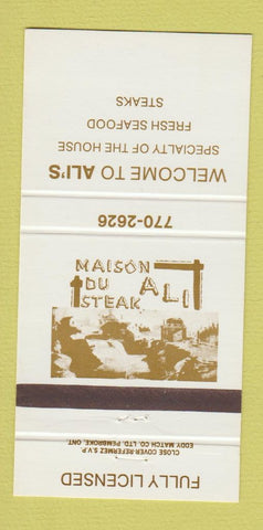 Matchbook Cover - Ali's Seafood Steaks  30 Strike