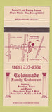 Matchbook Cover - Colonnade Restaurant Maple Shade NJ 30 Strike