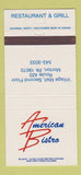 Matchbook Cover - American Bistro Morton PA 30 Strike