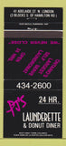 Matchbook Cover - PJ's Launderette Donut Diner North London ON 30 Strike