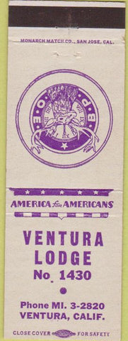 Matchbook Cover - Matchbook Cover Elks Club Ventura CA
