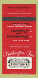 Matchbook Cover - Burlington Inn CT 30 Strike