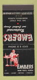 Matchbook Cover - Embers Restaurant Miami Beach FL 30 Stick