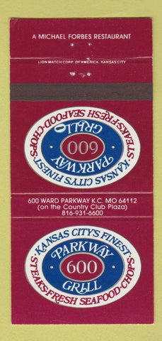 Matchbook Cover - Parkway Grill Kansas City MO 30 Strike