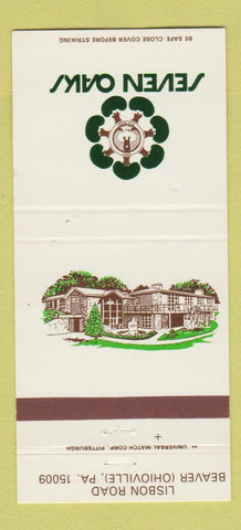 Matchbook Cover - Seven Oaks Beaver Ohioville PA 30 Strike